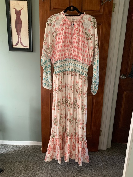 HEMANT & NANDITA Dresses & Skirts - HEMANT & NANDITA Coral and Teal Floral Maxi Dress